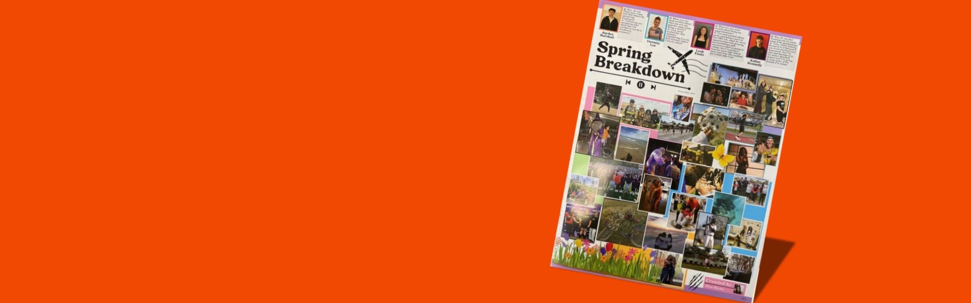 Image of the 2024-2025 Spring Supplement for the Yearbook on orange background.
