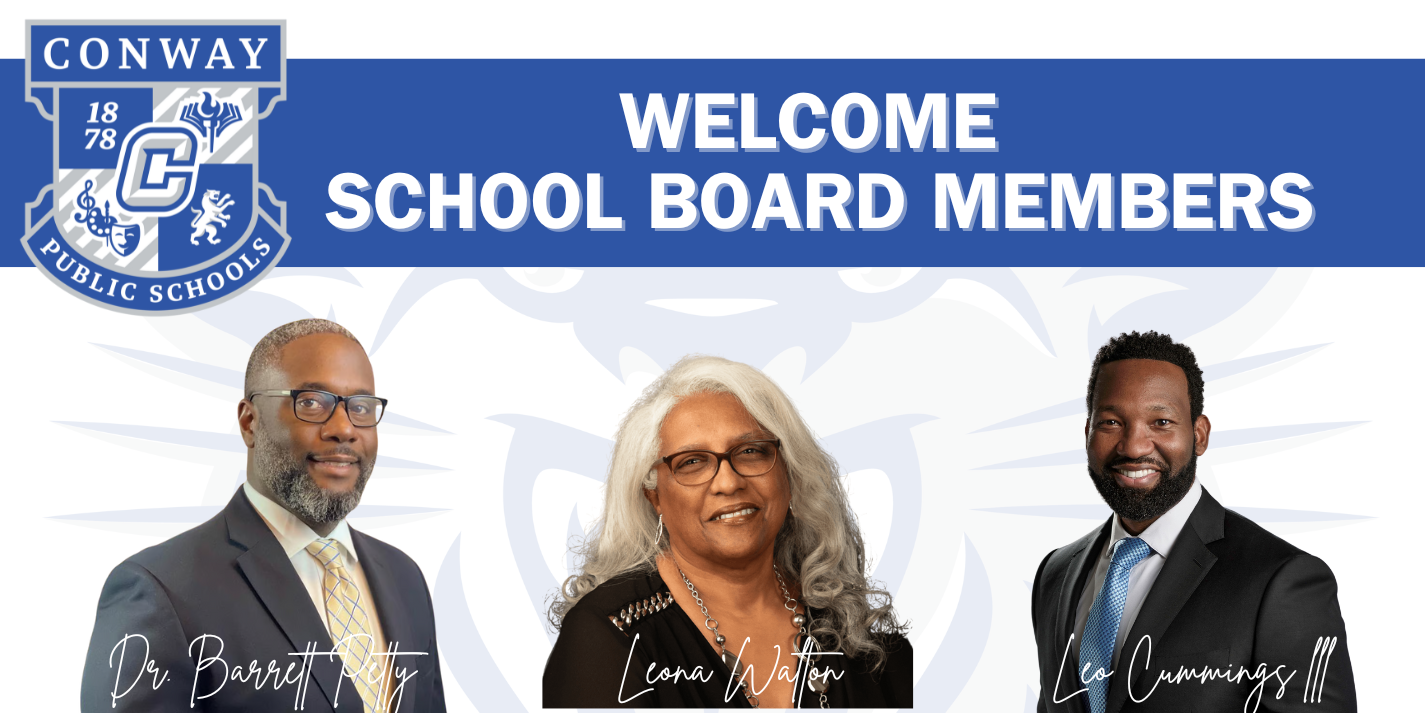 Welcome new school board members graphic