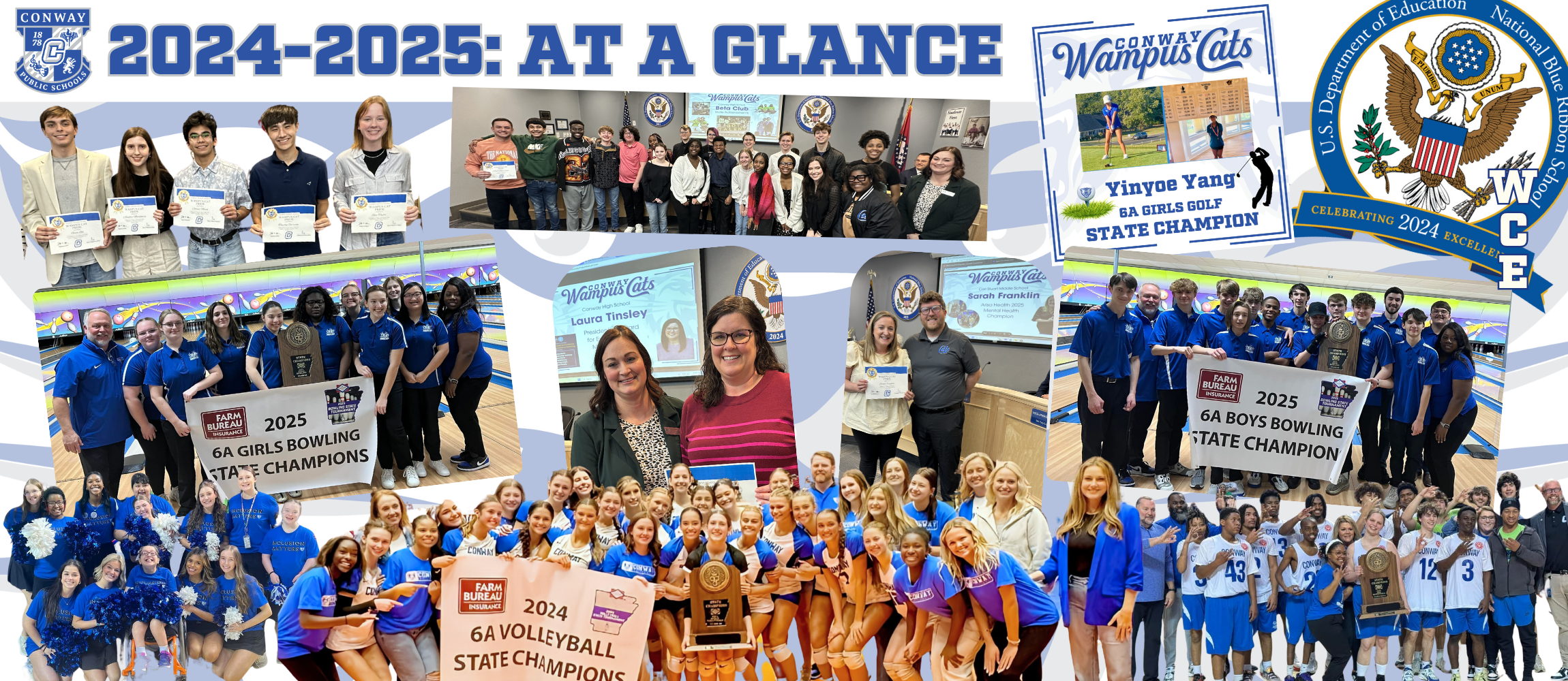 24-25 At A Glance. Pictures of some of the highlights from the 24-25 school year. Academic and Athletic achievements. 