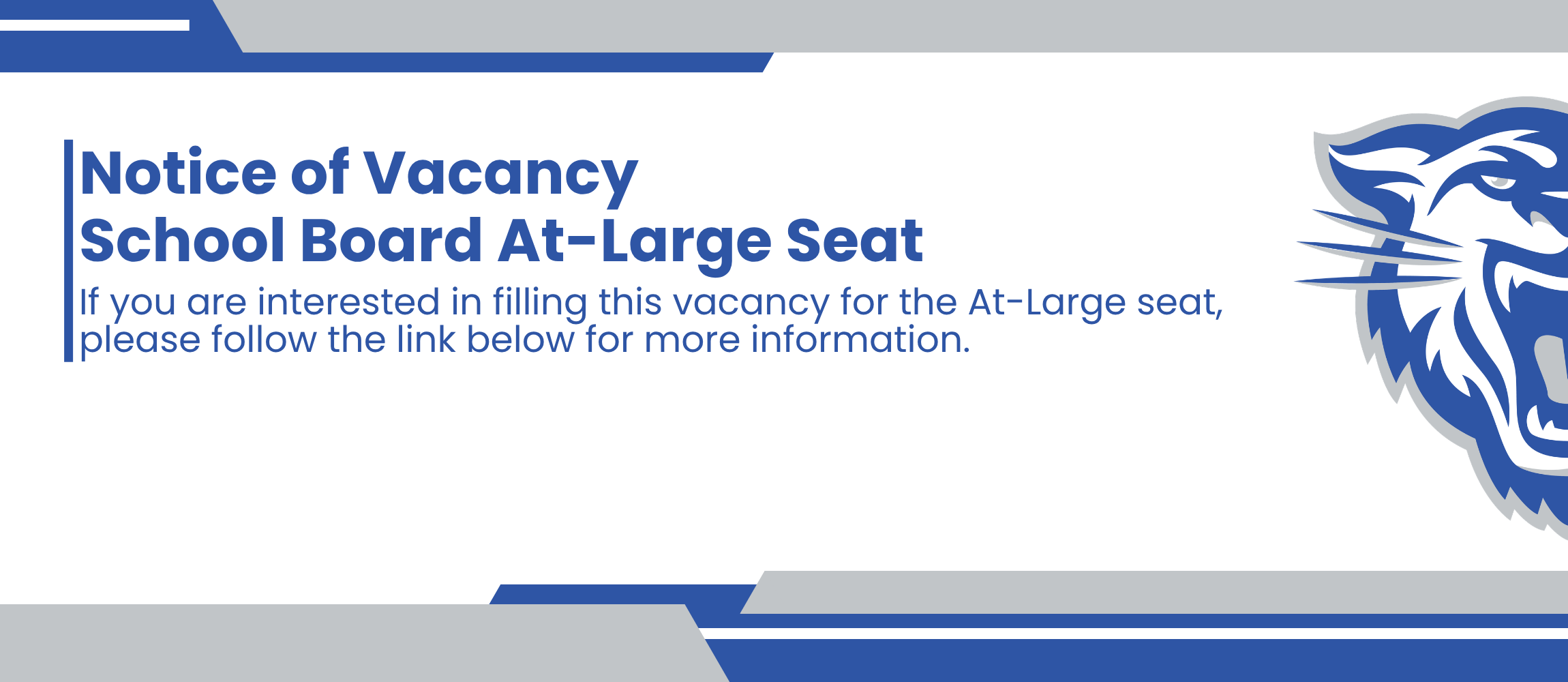Notice of school board vacancy graphic