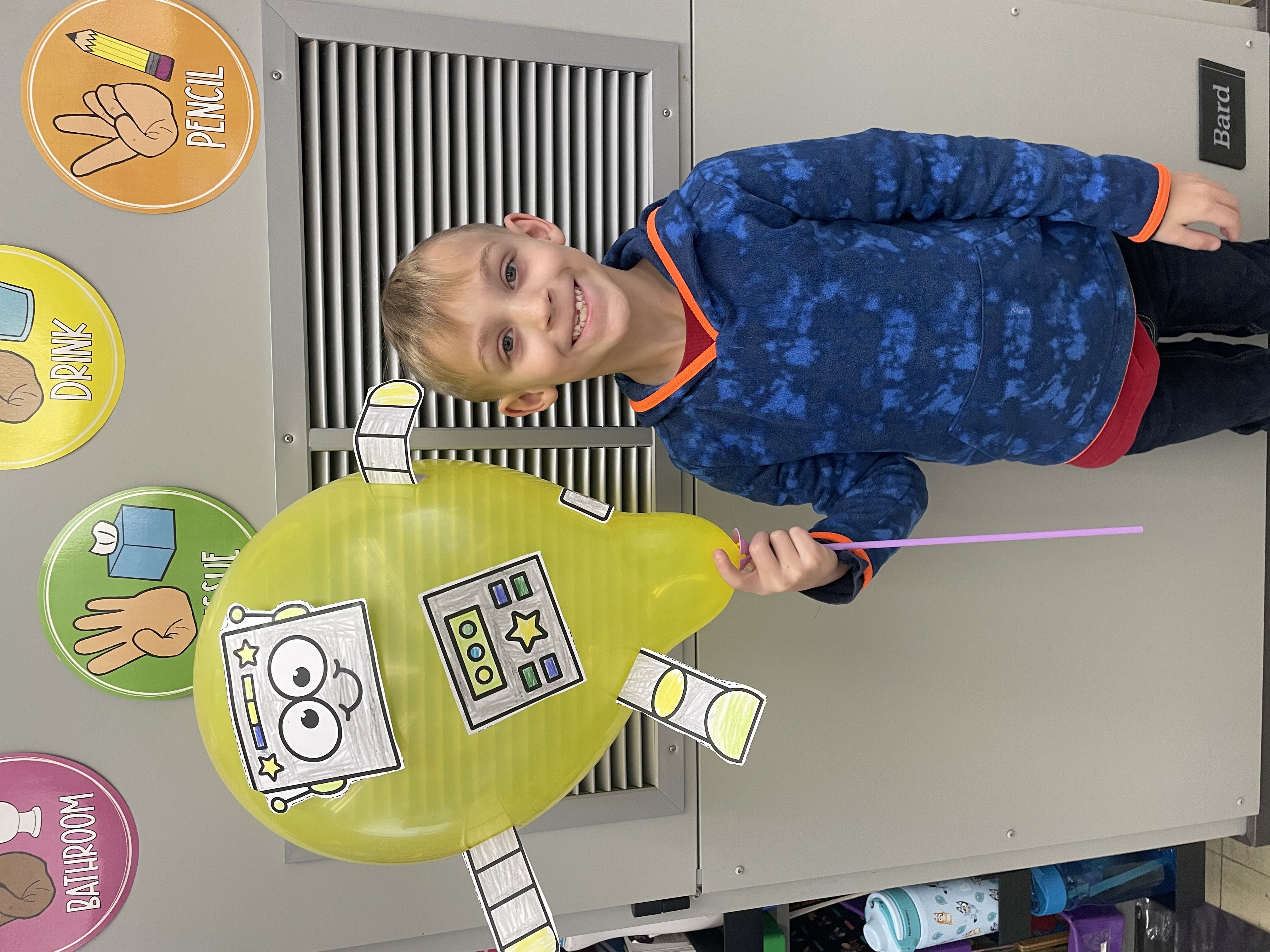 Student with his Macy's Day parade balloon.