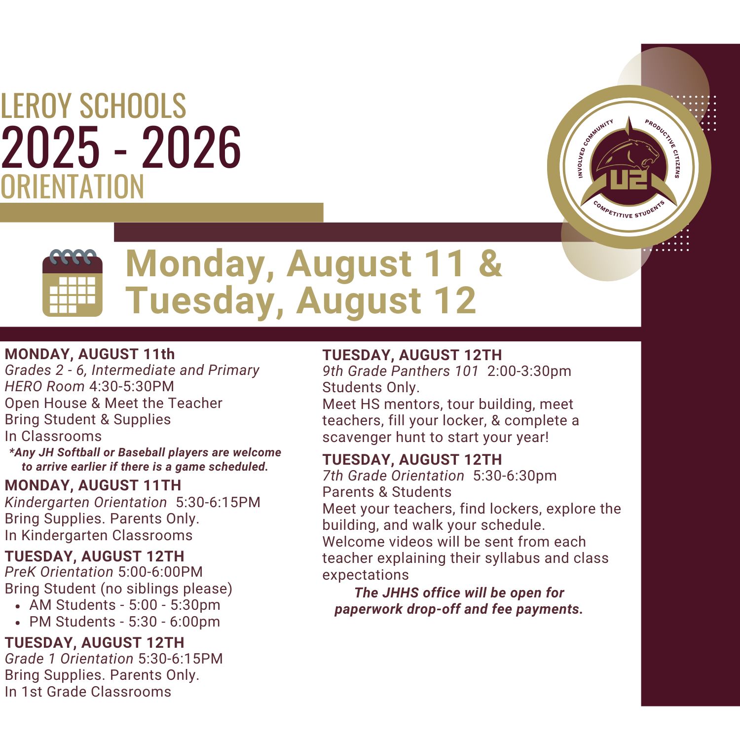 Orientation Dates