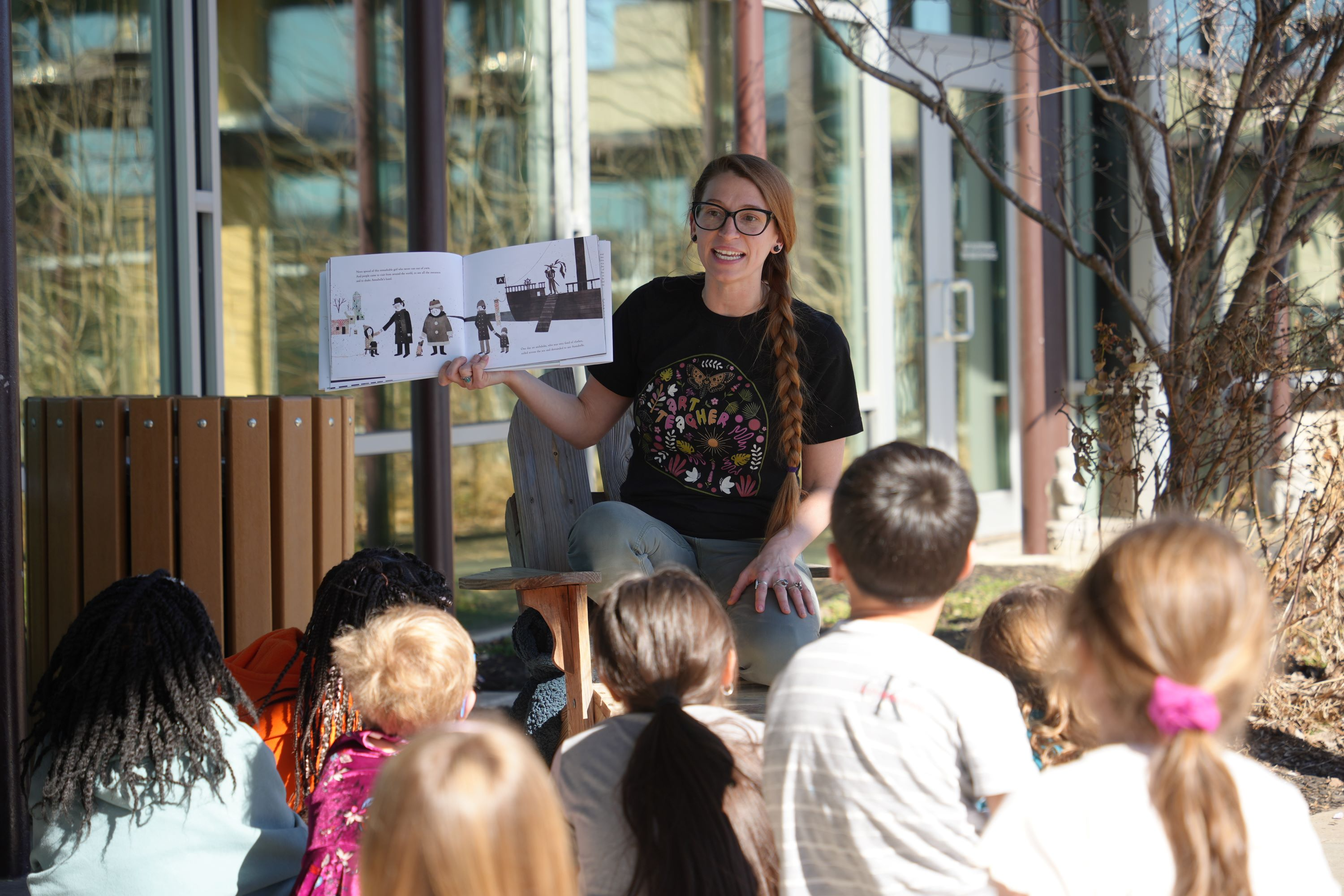 Teacher reading to students