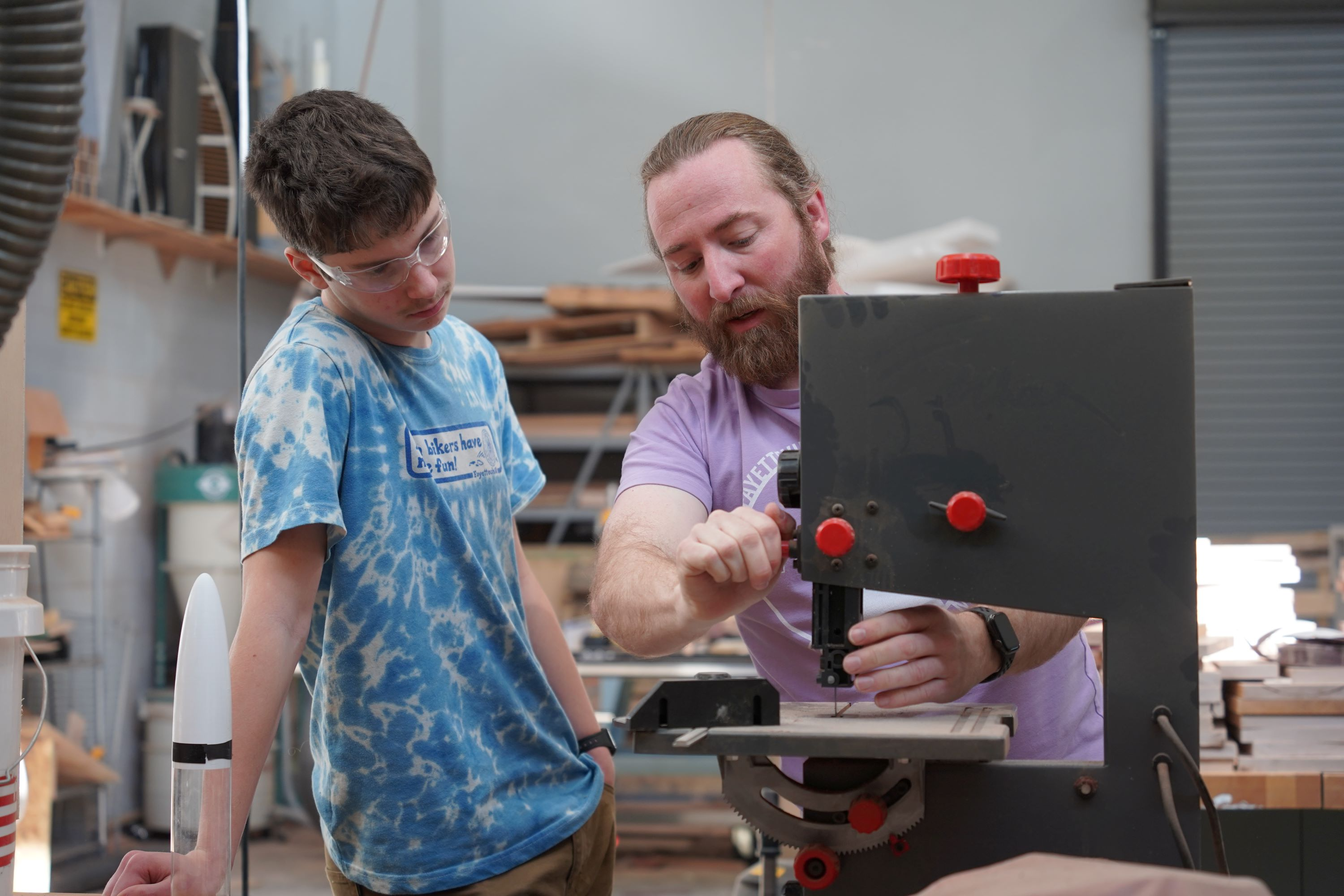 Teacher working with student