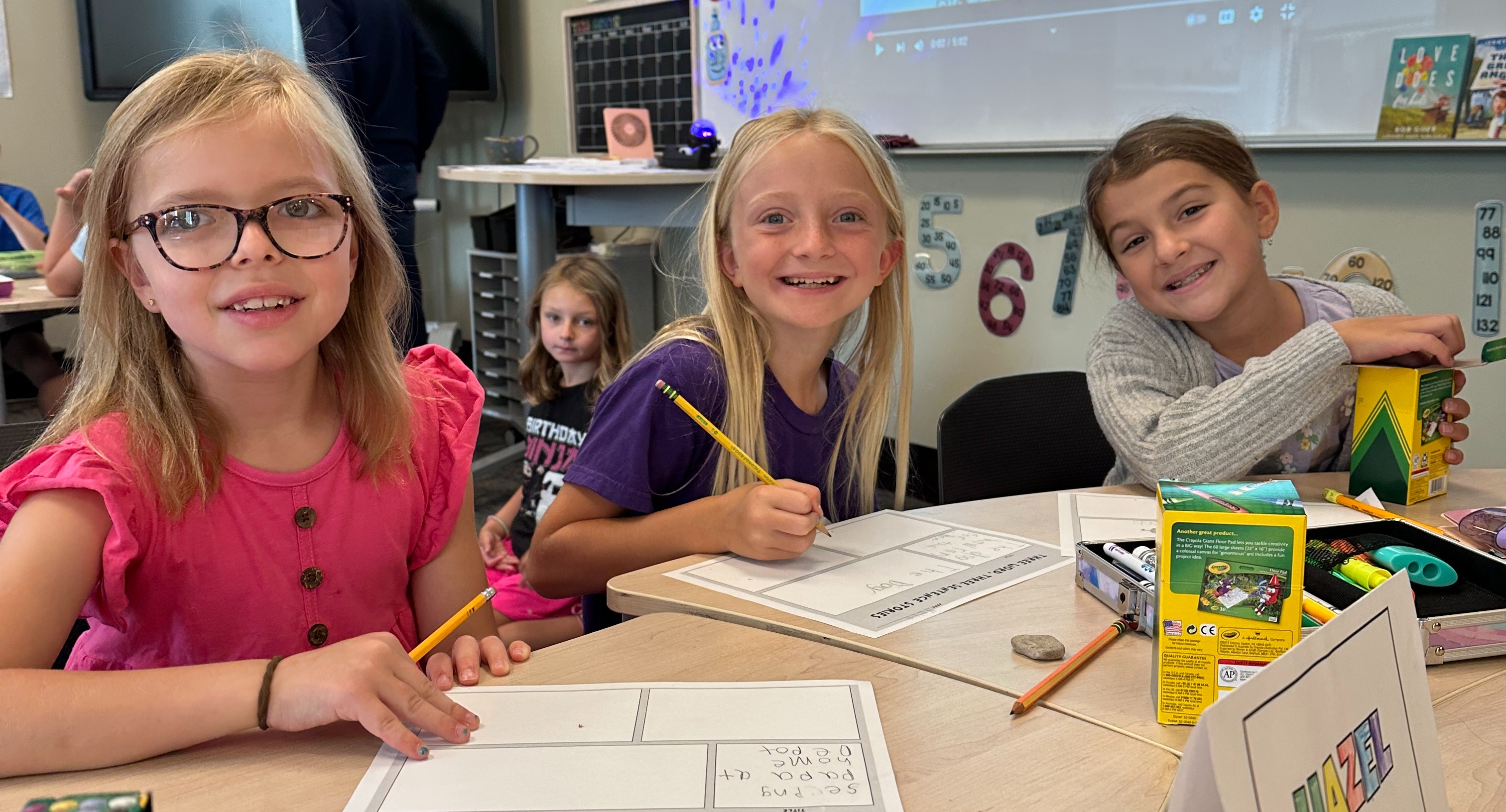 Students working at their desk