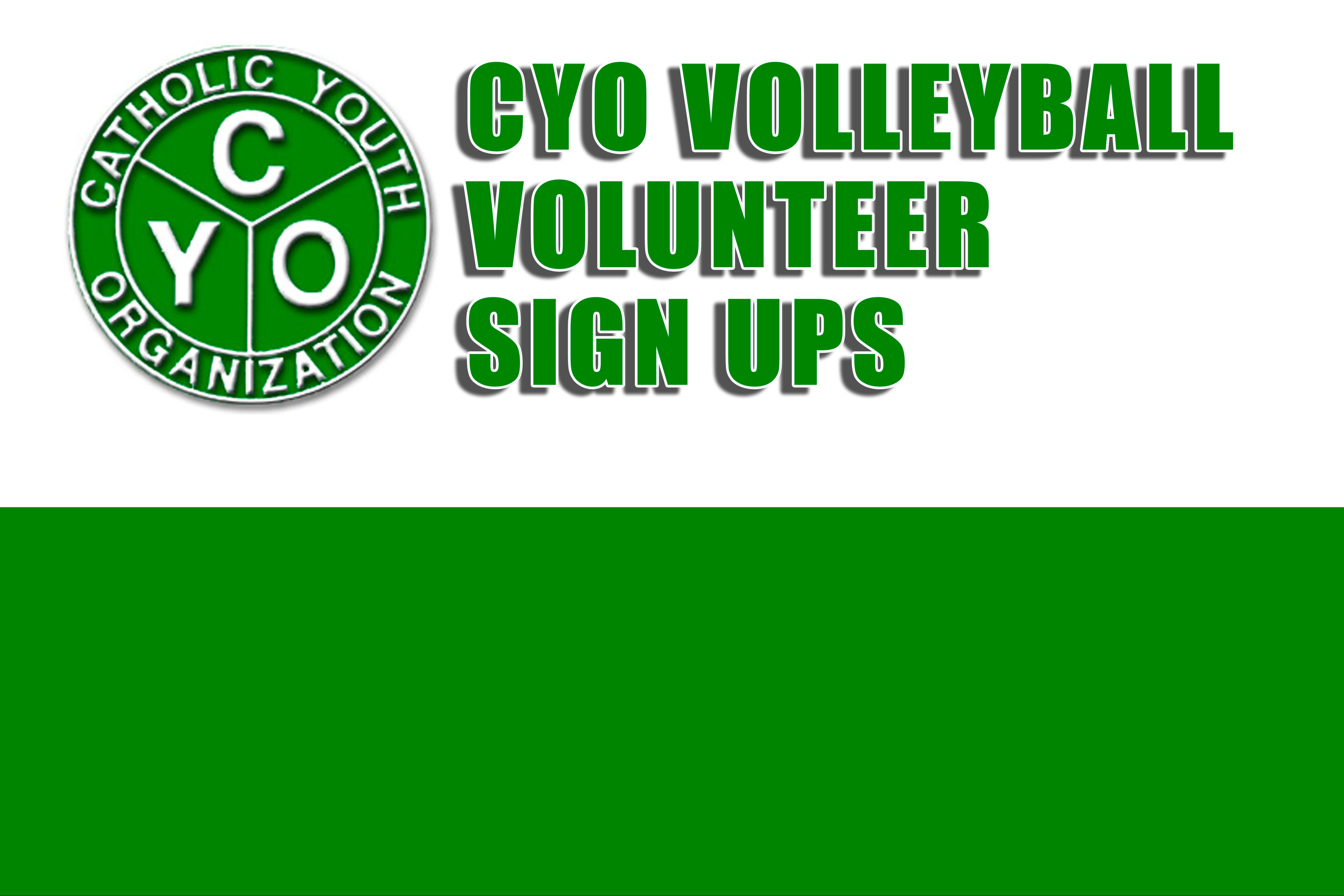 2025-2026 CYO Volleyball Volunter Sign Ups