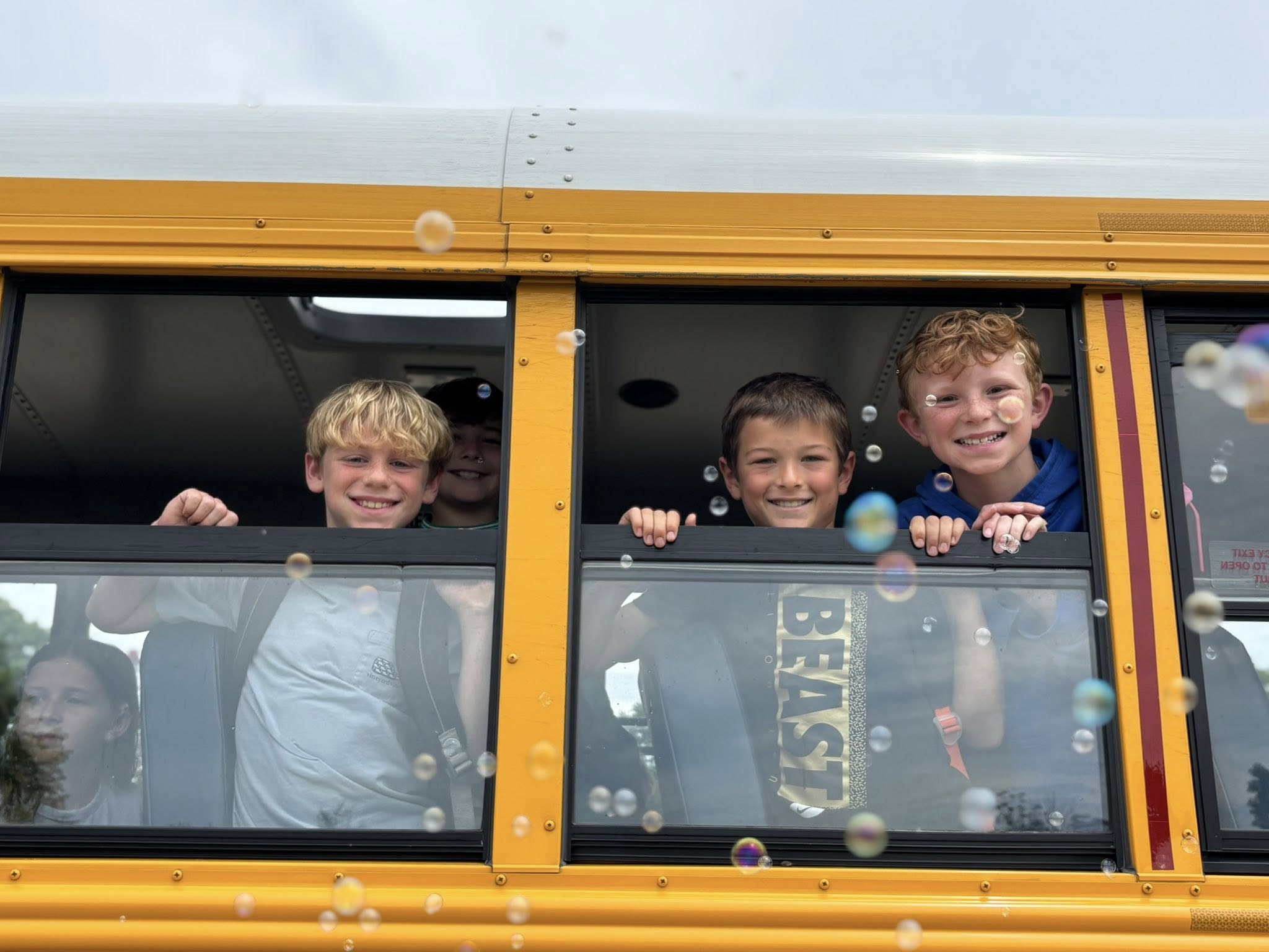 students on a bus
