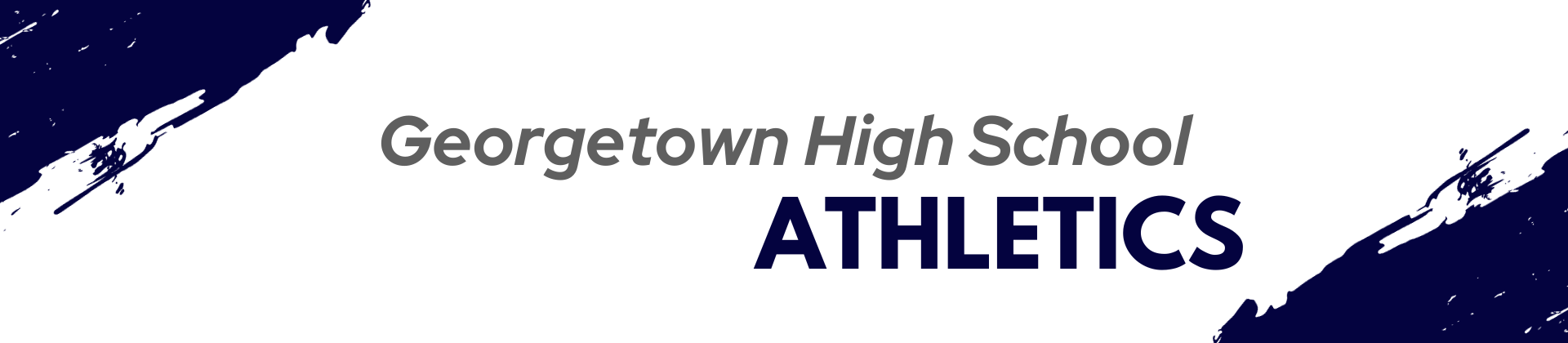 Georgetown County School District Athletics banner with dark green brush strokes