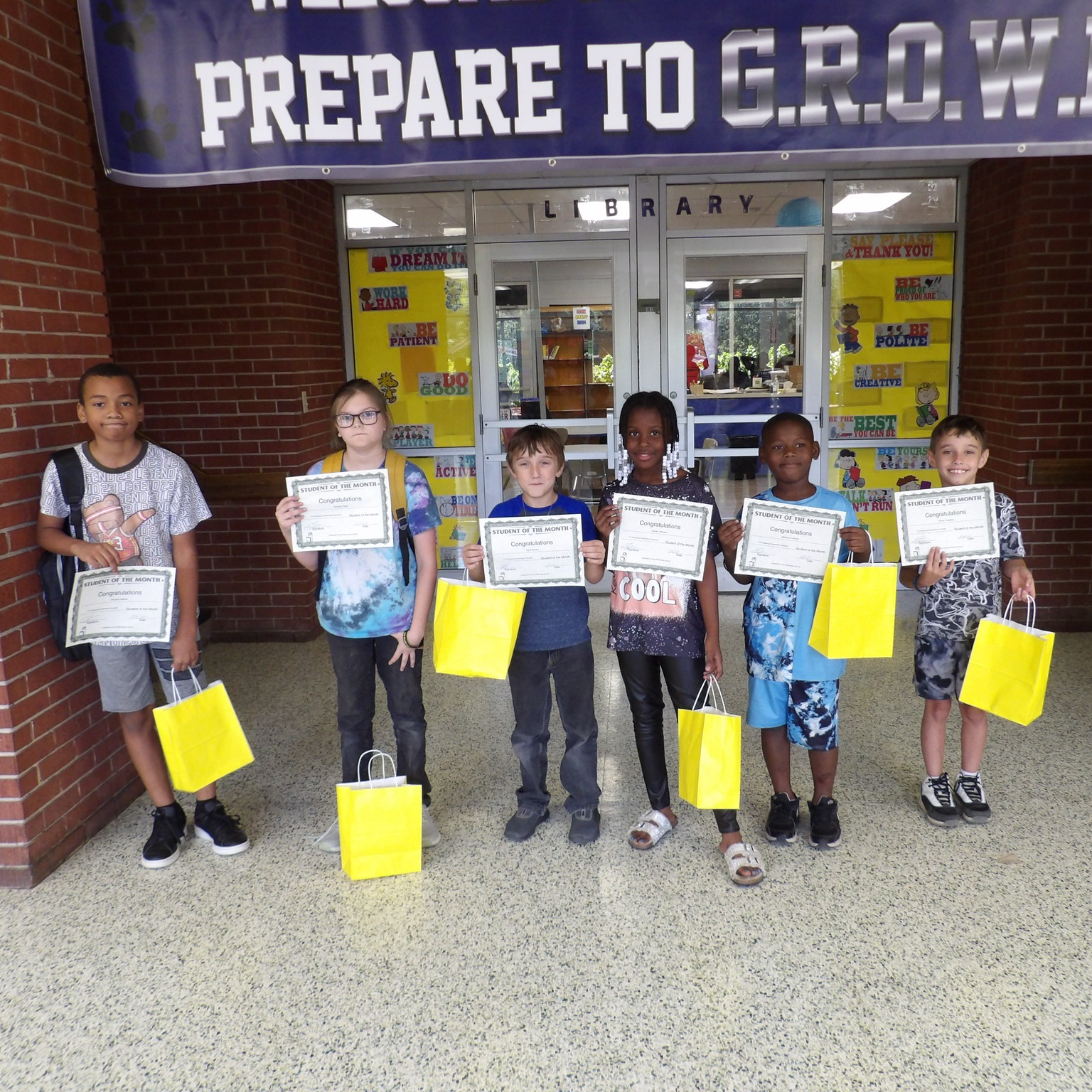 August Students of the Month for the Upper Elementary - Optimisim