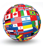 esl globe - a globe with different flags of countries