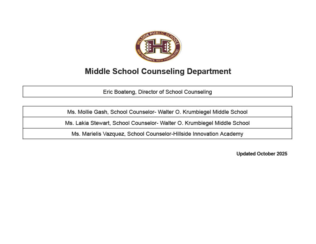 Middle School Counseling Assignments