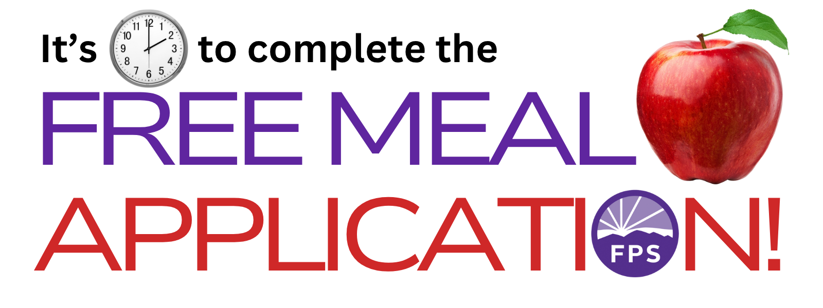 It's time to complete the Free Meal Application!