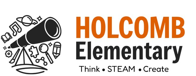 Holcomb Elementary Logo: Think, STEAM, Create