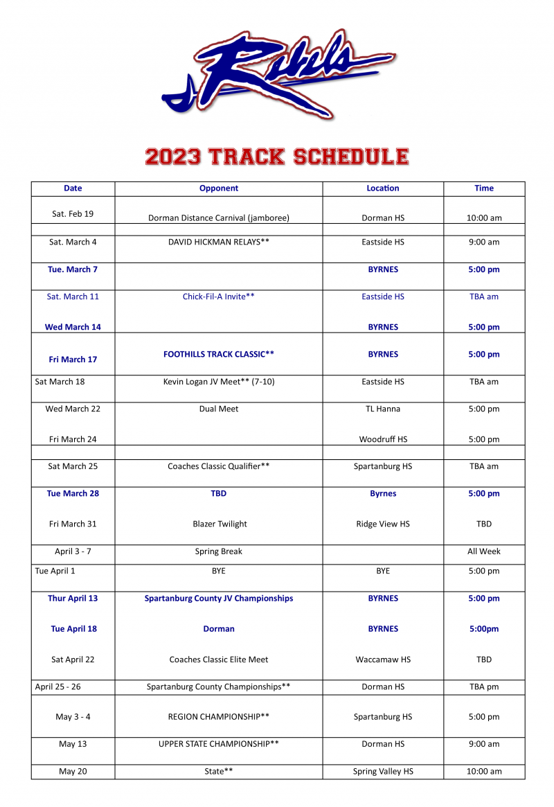 2023 Schedule