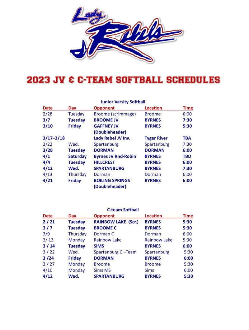 2023 JV & C-Team Schedules