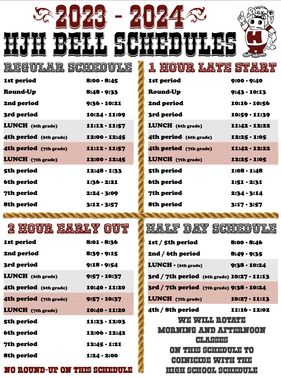 Bell Schedules Hereford Jr High School
