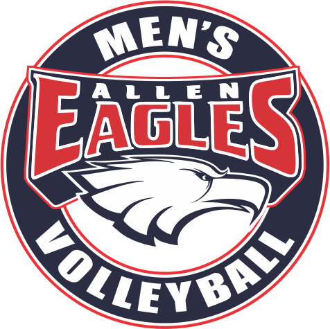 logo for mens volleyball team featuring an eagle mascot