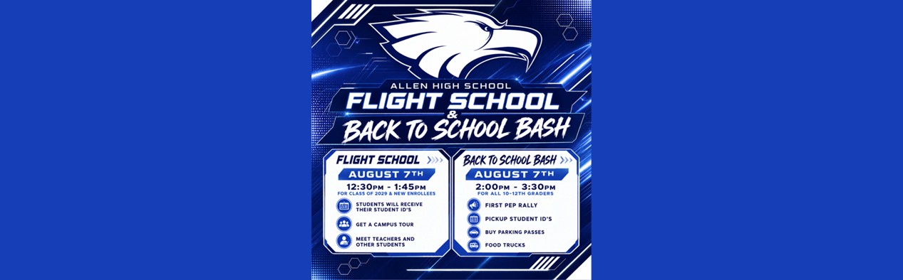 2026 AHS Flight School and Back to School Bash Graphic