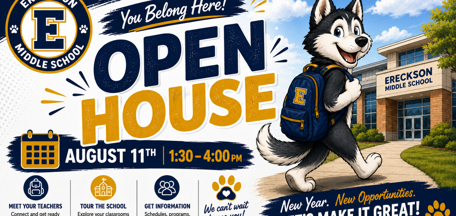 Open House August 11th 1:30-4pm