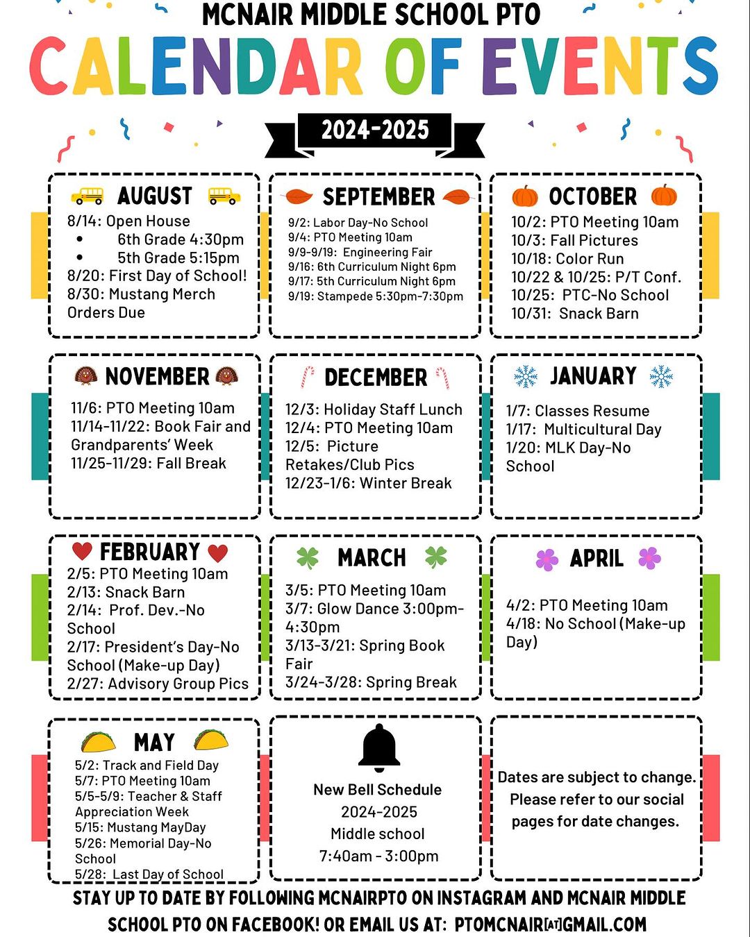 Calendar of Events