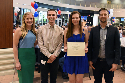 Kyle Murray Memorial Scholarship – $525 Caitlin Nichols with Lindsay Whittemore from the Ruth Cheatham Foundation, Campbell Murray, and John George