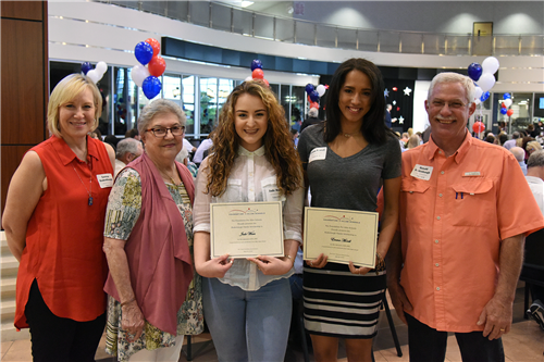 Rodenbaugh Family Scholarship – $1,000 each Jade Ware and Emma Morell with Teresa, Connie, and Ronald Rodenbaugh