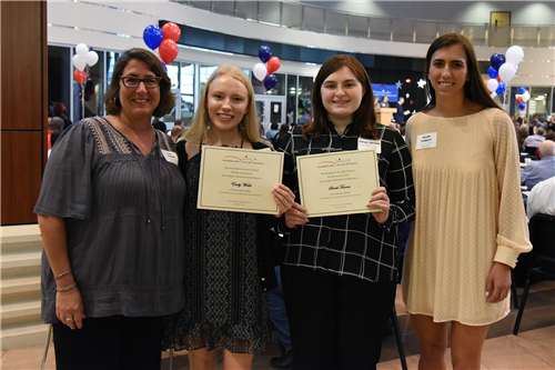 Scott Limpert Memorial Scholarship – $500 each Emily Walsh and Sarah Tavana with Lisa and Nicole Limpert