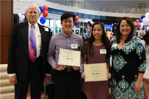 Marion Elementary Bratton Family Scholarship – $1,500 each Augustine Nguyen and Jacqueline Ladesma with Tim and Paige Bratton