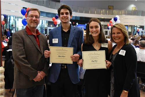 Merrick Family Scholarship – $1,000 each Mitchell Wohead and Paige Parish with donors Charles and Laurie Merrick 