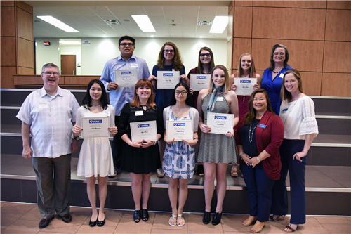 Allen ISD Council of PTAs Scholarship – $1,000 each Mathew Chairuangdej, Caitlin Tolley, Madision Plummer, Melanie Meek, Helen Goenawan, Alyssa Brown, Abbigal Maeng, and Faith Fortney with Allen ISD Council of PTAs representatives Clelon Houpt, Latricia Smith, Nina Felt, and Joy Forester (not pictured - Jonathan Giudice and Parker Schubert)