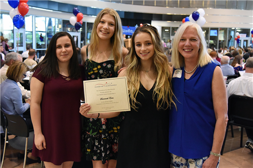Ford Middle School Scholarship – $500 Savannah Eren with Ford Middle School NJHS officers Karter Stanton and Grace Record and Ford Middle School representative Donna Laster