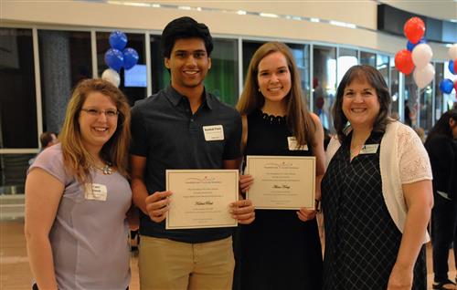 Angela Marie Guest Memorial Scholarship - $1,000 each Kushal Patel and Anna Kemp with donors Carli and Susan Guest  