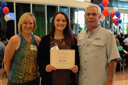 Rodenbaugh Family Scholarship - $1,000 Meagan Rardin with Teresa and Ronald Rodenbaugh