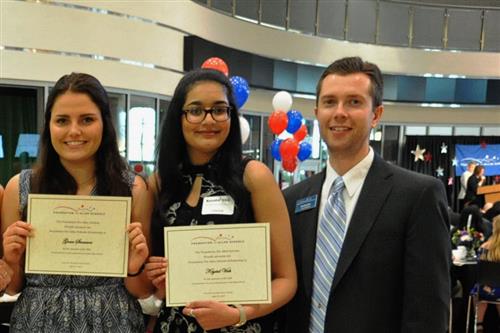 Foundation For Allen Schools Scholarship - $1,000 each Grace Swanson and Krystal Virk with Foundation board member Tim Wilson (not pictured - recipient Vance Vaughan)  