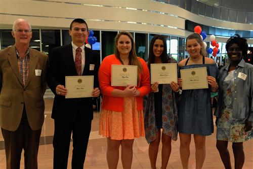 Allen High Noon Lions Club Scholarship - $500 each Mason Norris, Abigail Frech, Brooke Norman, and Ashtin Armstrong with Allen Hig