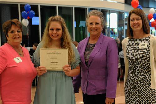Keep Allen Beautiful - Mardy & Lisa Brown Memorial Scholarship - $500 Madeline Pence with Keep Allen Beautiful representatives Jeanette Brown, Donna Kliewer, and Susan Ponder 