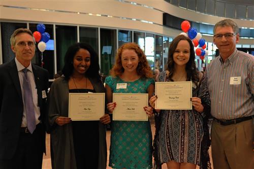 Rotary Club of Allen Scholarship - $500 each Fiqir Taye, Alexis Hall, and Courtney Cobb with Randy Sandifer and Ken Chute, Rotary Club of Allen representatives