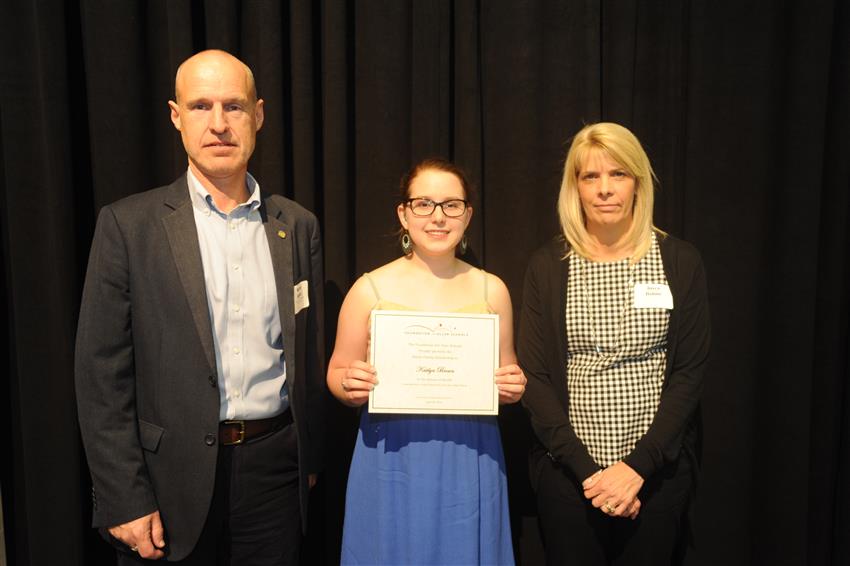 Boline Family Scholarship - $2,000 Kaitlyn Brown with donors Wayne and Joyce Boline