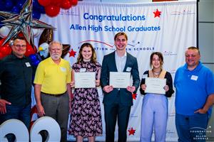 Allen Eagle Nation Scholarship – $1,000 each Recipients: Sydney Gross, Christina Huseth, Carson Meyers and Blake Vaughan
