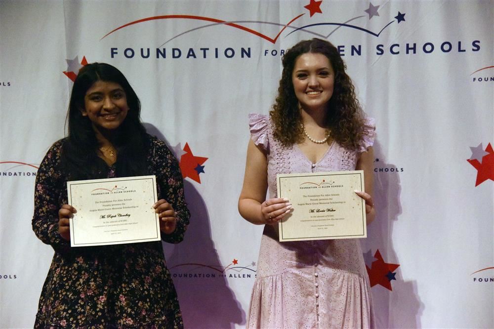 Angela Marie Guest Memorial Scholarship – $1,000 each  Rupali Chowdhry and Lorelei Walker (not pictured: Lauren Miracle)