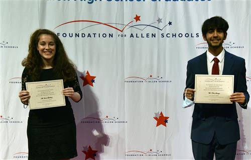 Erin Valenta Memorial Scholarship given by Allen Band Booster Association – $500 each Sarah Goldberg and Nima Samiya
