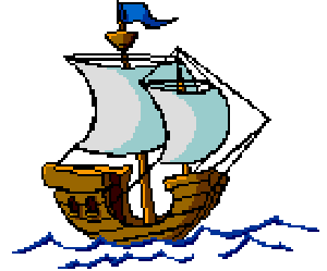 a gif of a cartoon sailing ship