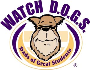 the Watch DOGS, dads of great students, logo