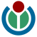 lady bug logo with blue green and red head