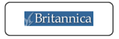 britannica written in blue rectangle