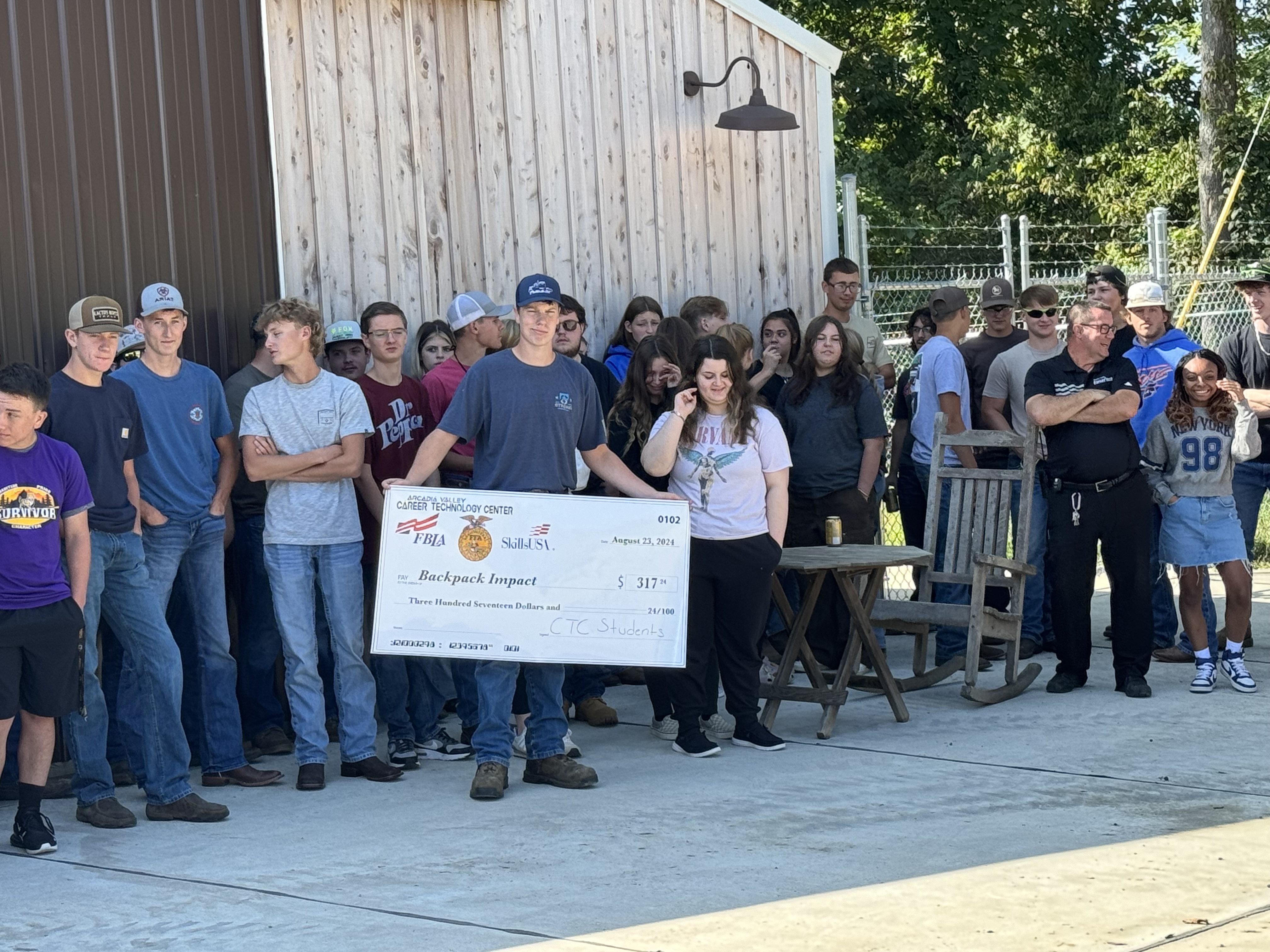 Big Check for Backpack Impact
