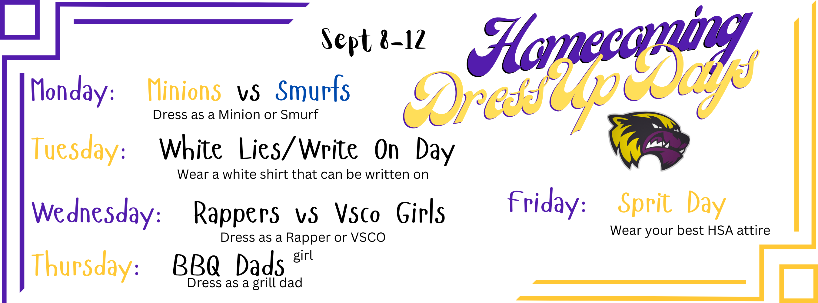 Homecoming Dress Up Days