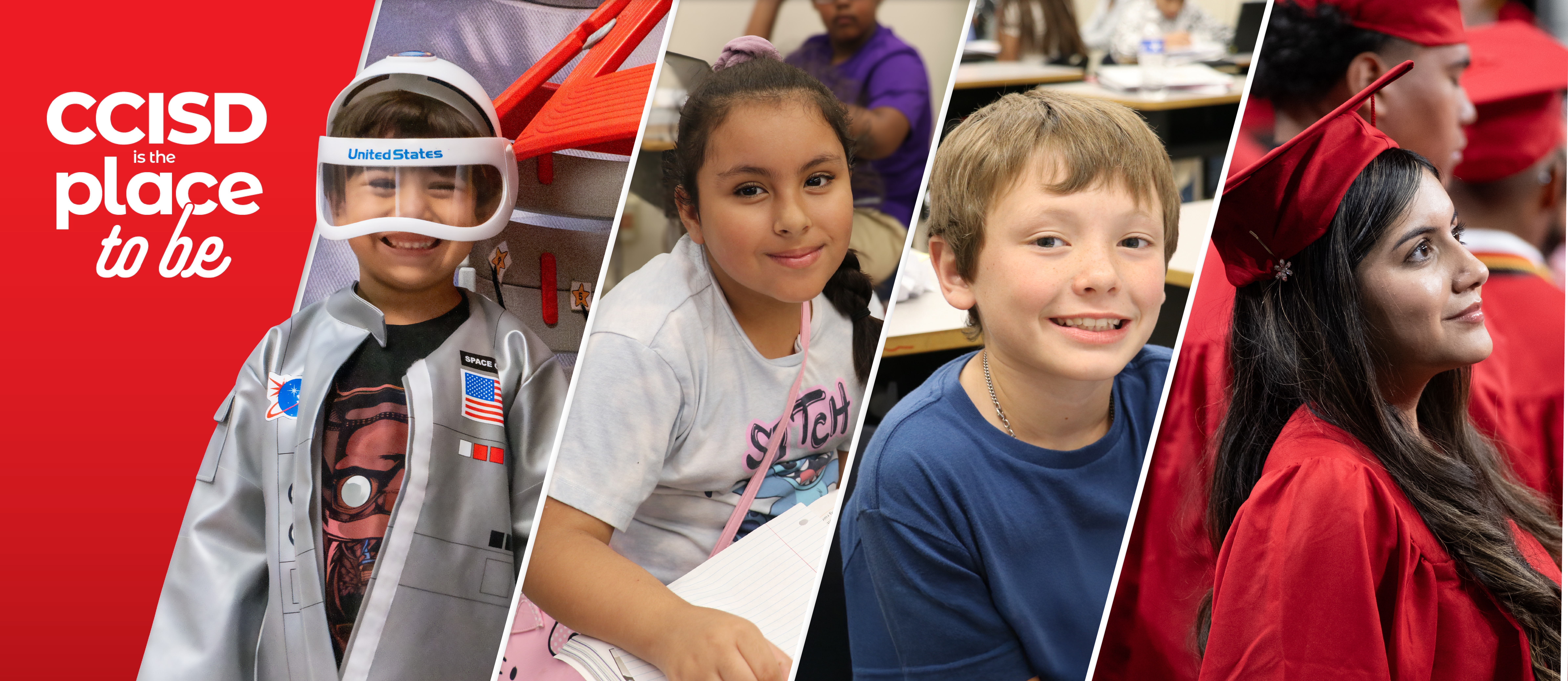 Students from every different grades posing with a smile 