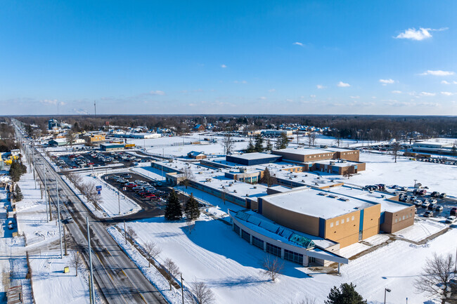 Drone Shot of the front of Richmond High School