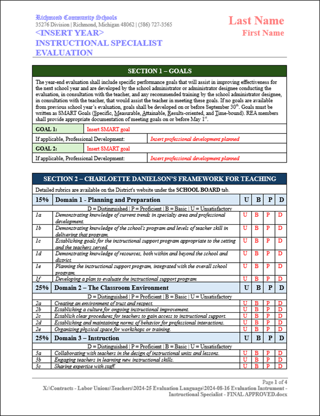 Evaluation Image - Instructional Specialist